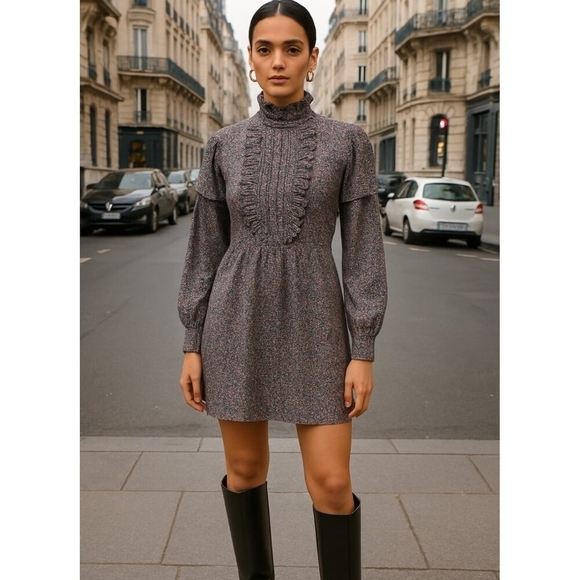 Walter Baker Women's Adriana Long Sleeve Floral Dress Boho style Size  10 - Picture 12 of 13